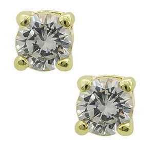 CLEAR CUBIC ZIRCONIA POST STUD EARRINGS